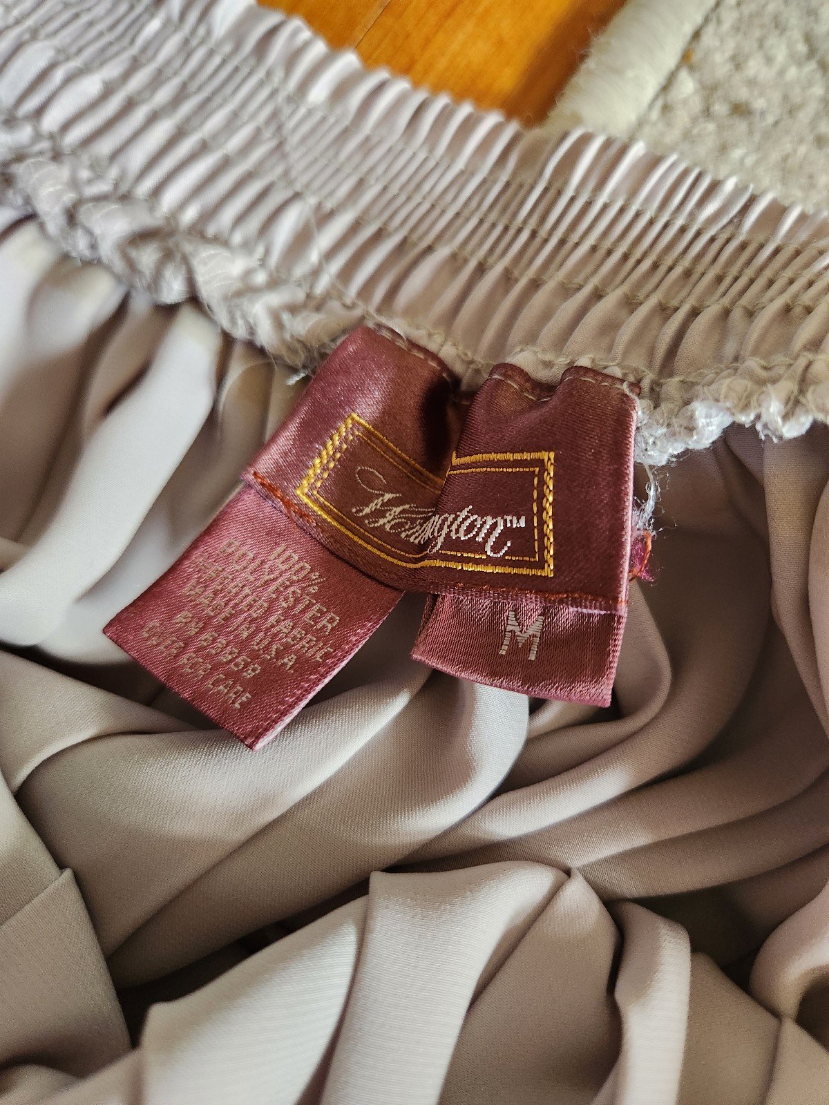 80s/90s Taupe Satin Pleated Skirt