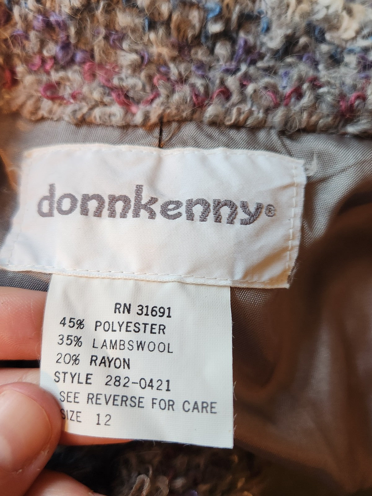 90s Gray, Purple, and Blue Boucle Jacket