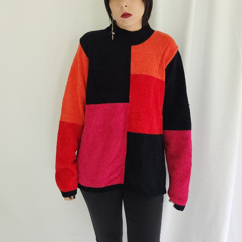 90s Black and Silver Sweater Set