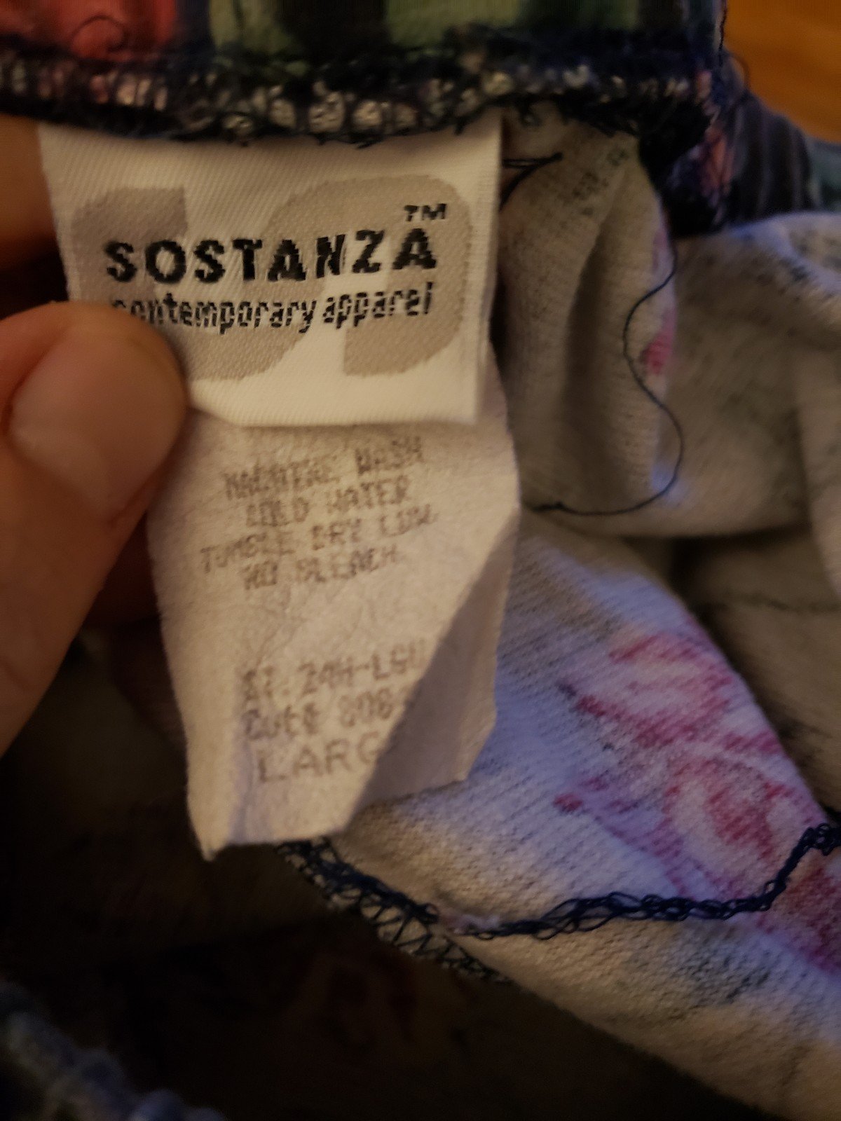90s Blue and Pink Floral Leggings