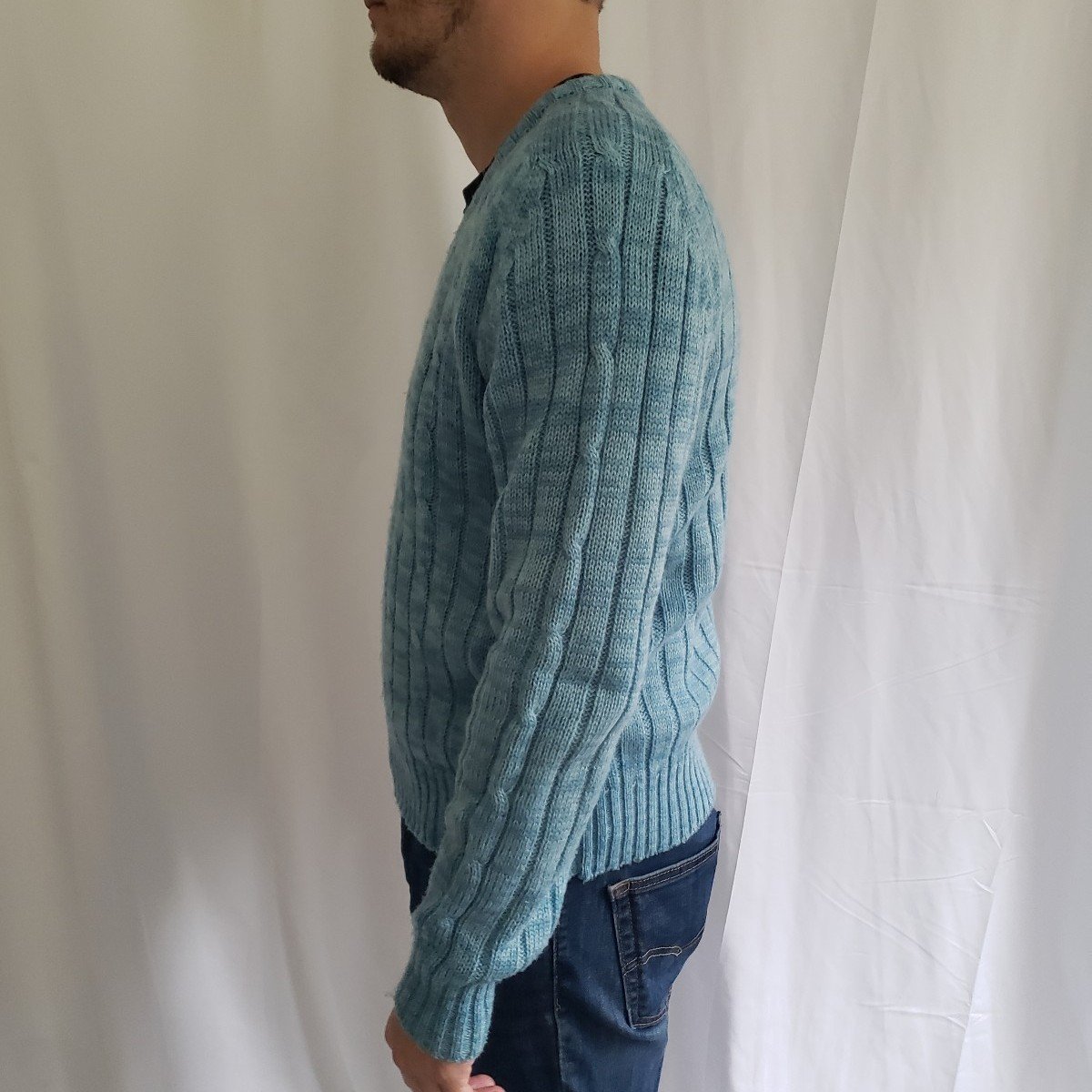 70s/80s Blue V Neck Sweater