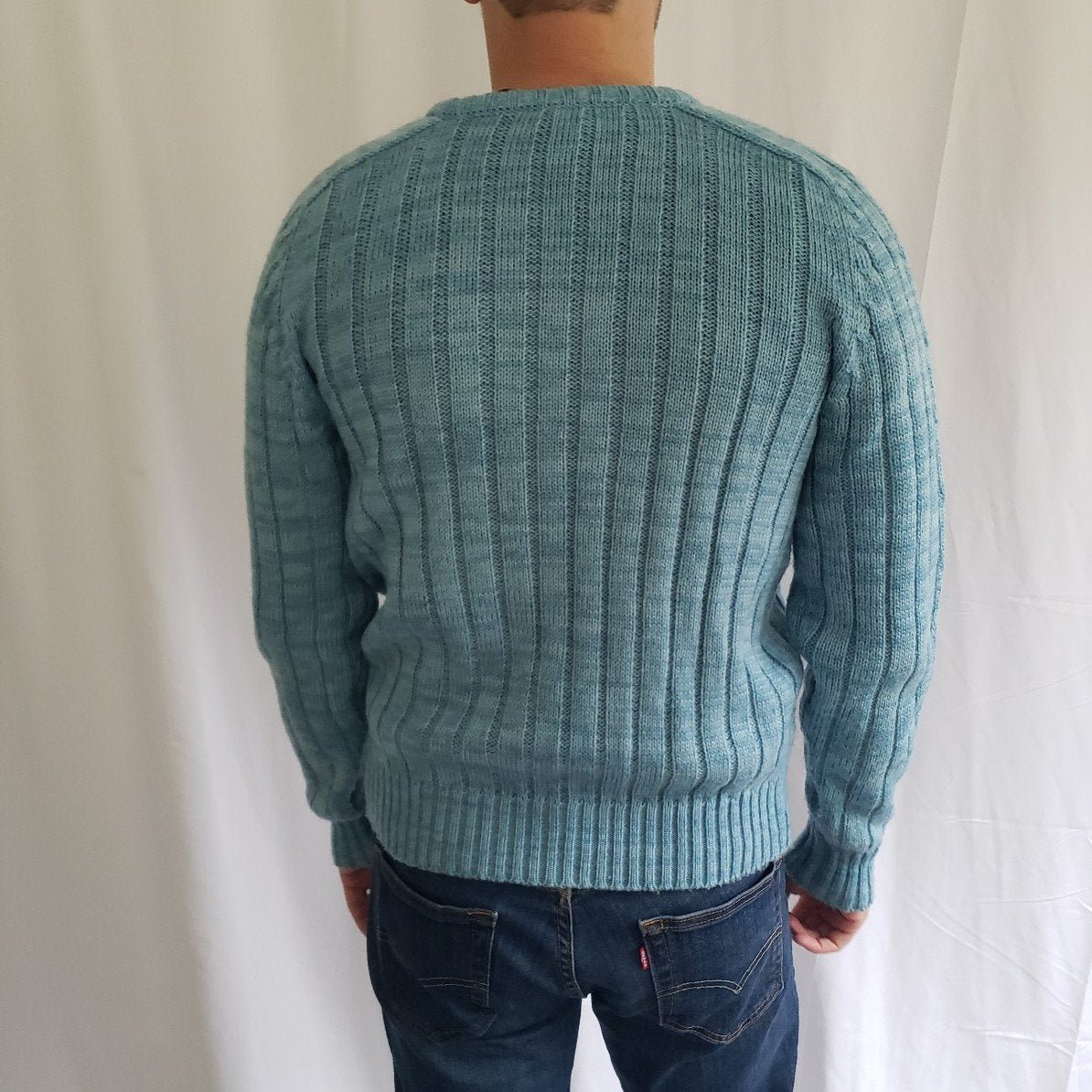 70s/80s Blue V Neck Sweater