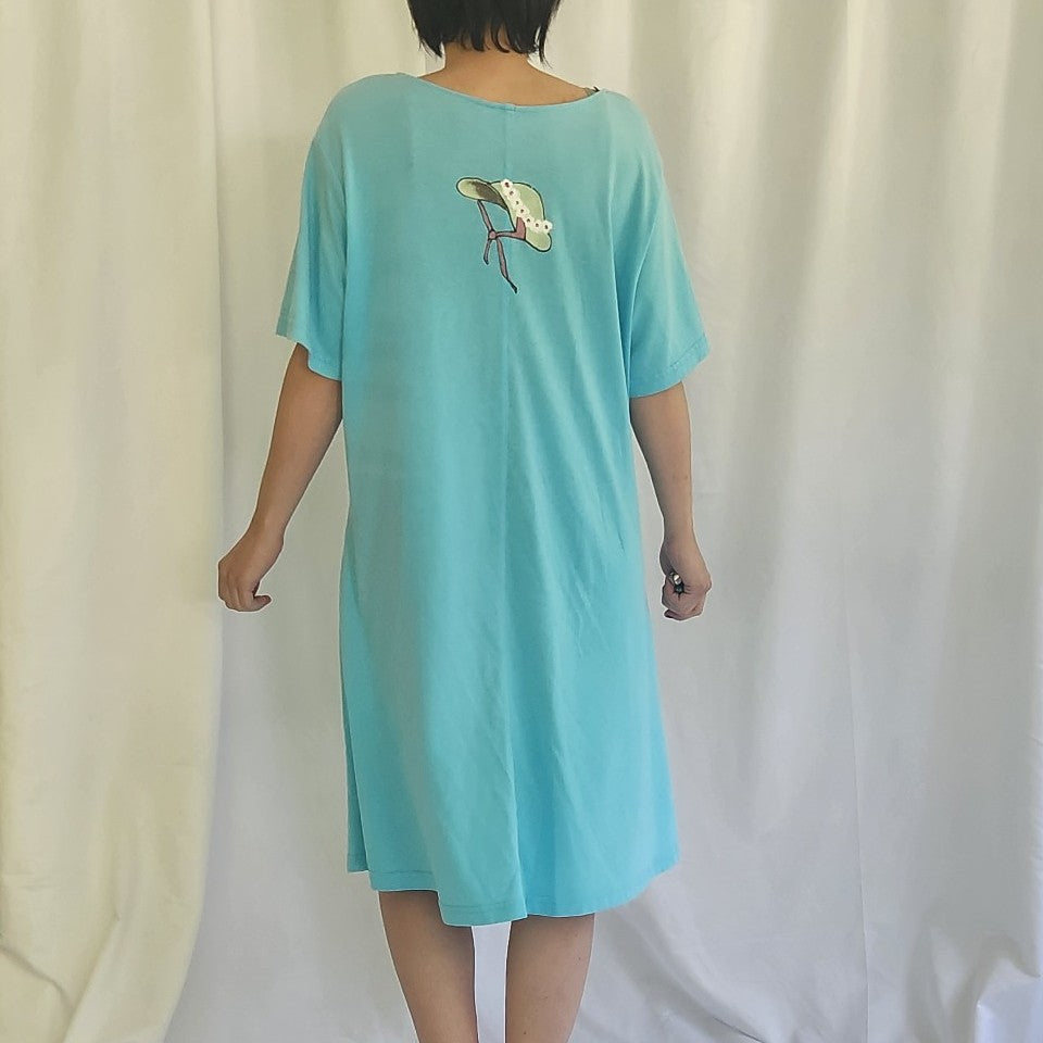90s Blue Grandmacore Tshirt Dress