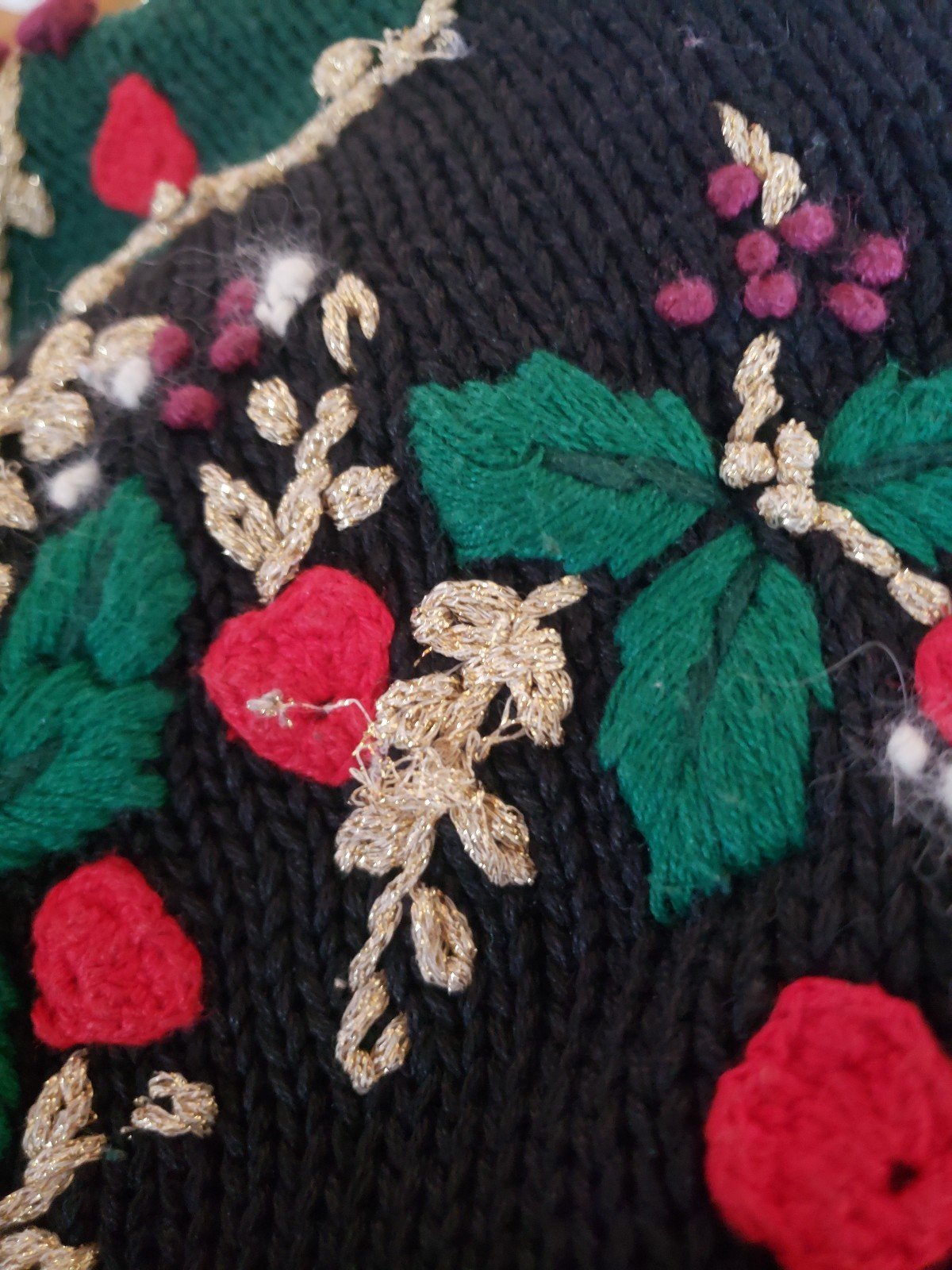 90s Hand Embroidered Christmas Sweater