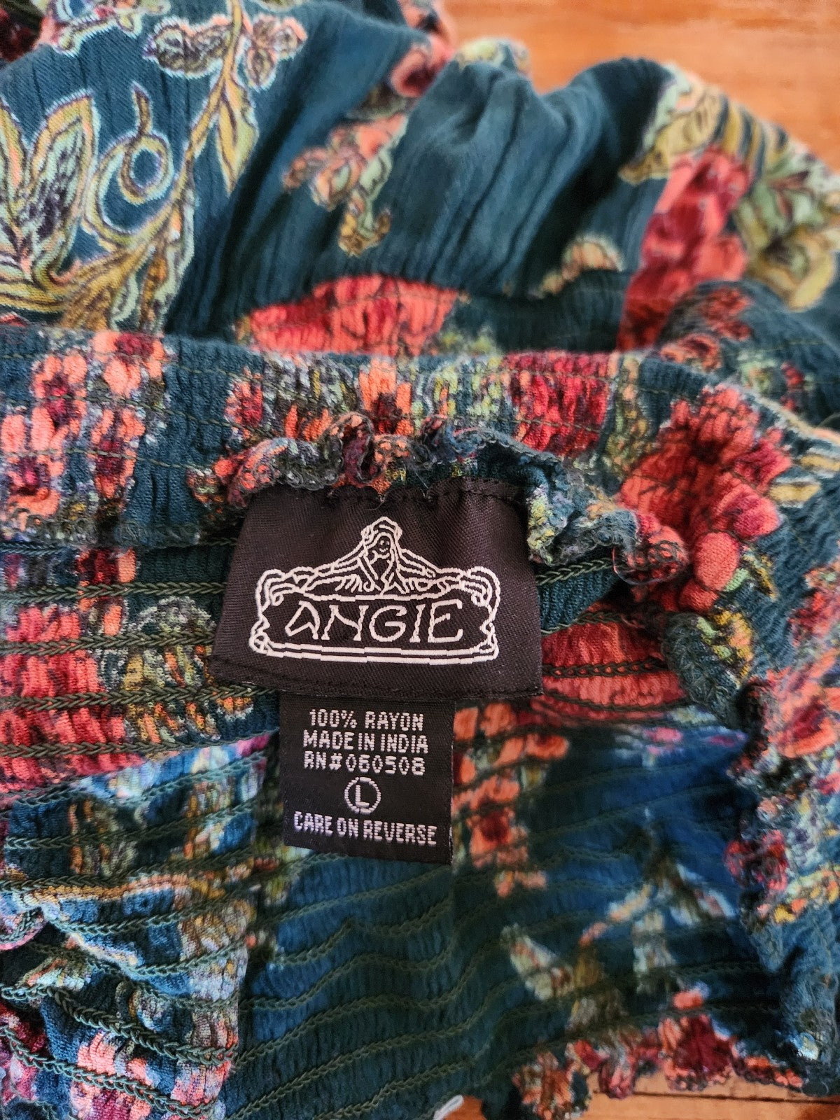 90s Green Floral Rayon Jumpsuit