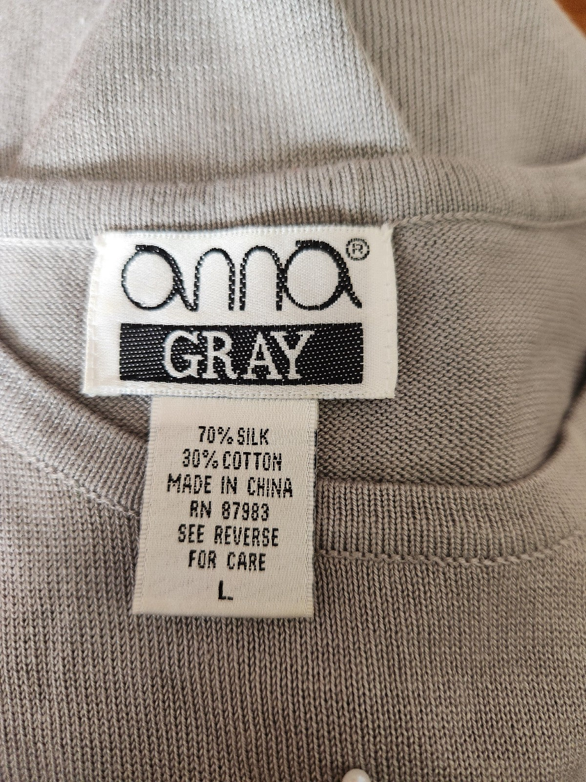 90s Gray Silk Blend Sleeveless Top