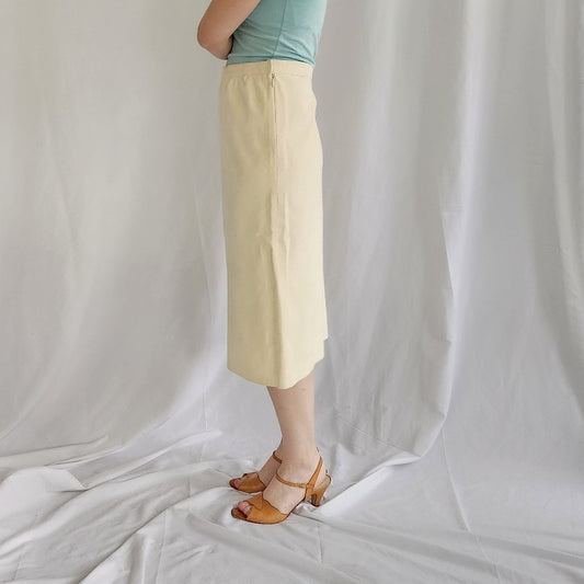 70s/80s Cream Ultrasuede Pencil Skirt
