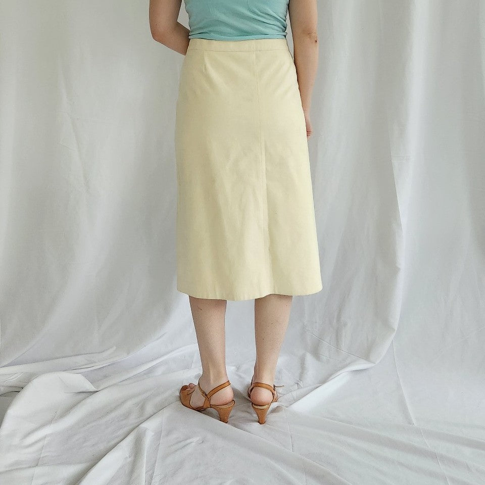 70s/80s Cream Ultrasuede Pencil Skirt