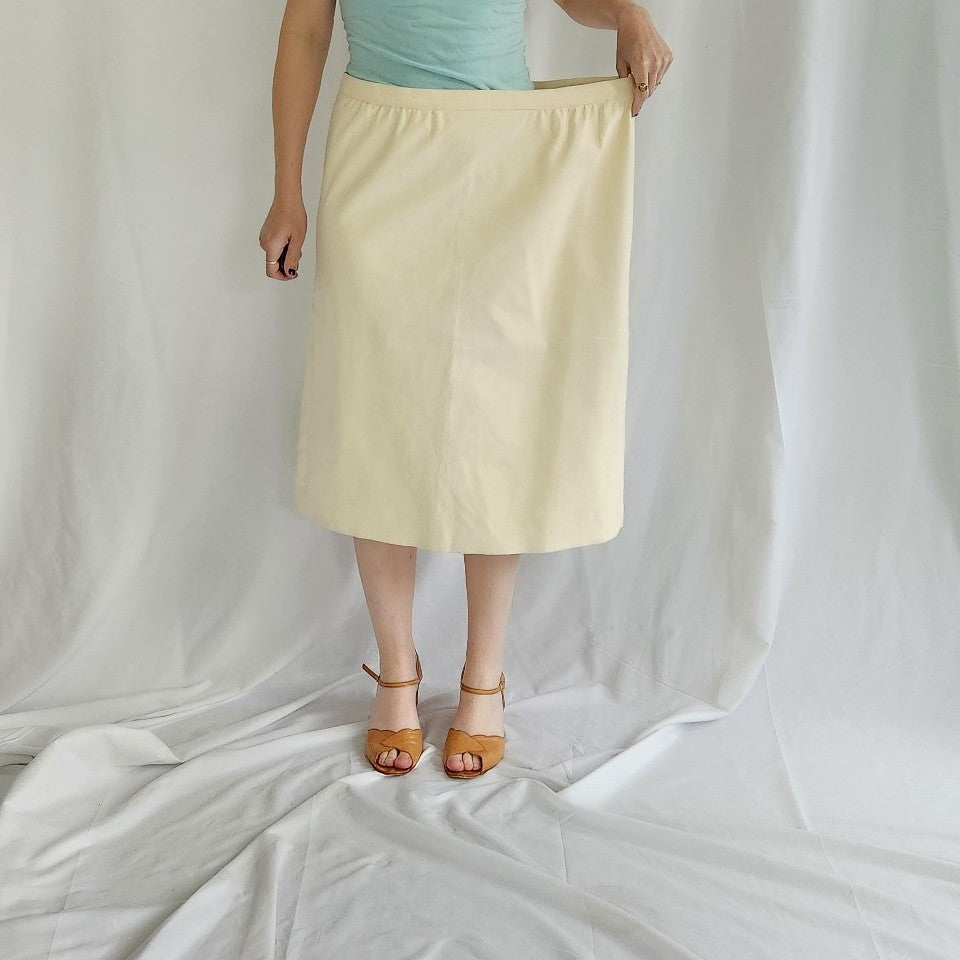 70s/80s Cream Ultrasuede Pencil Skirt