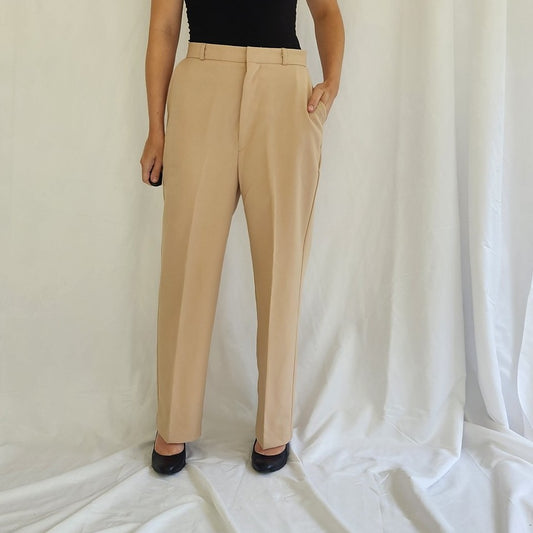 80s Tan Pleated Trousers