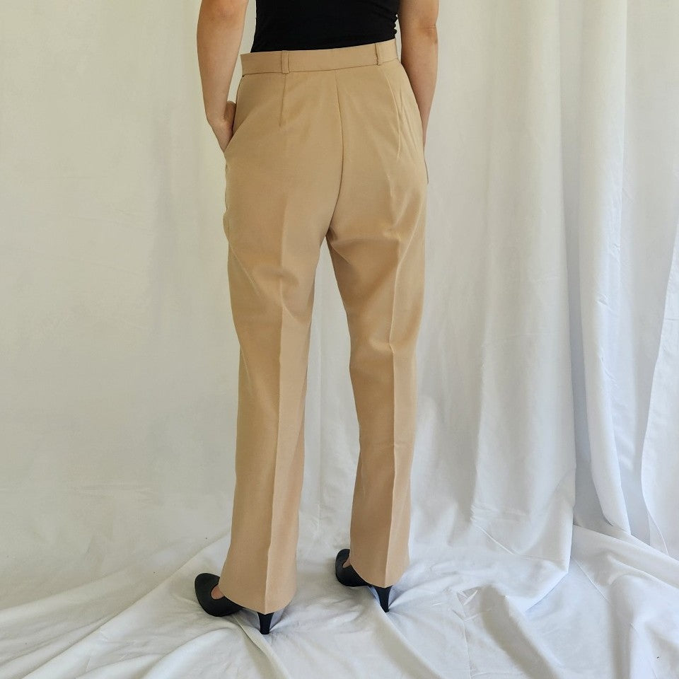 80s Tan Pleated Trousers