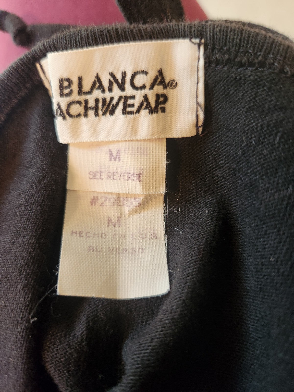 90s Black and White Cotton Swim Cover with Anchor
