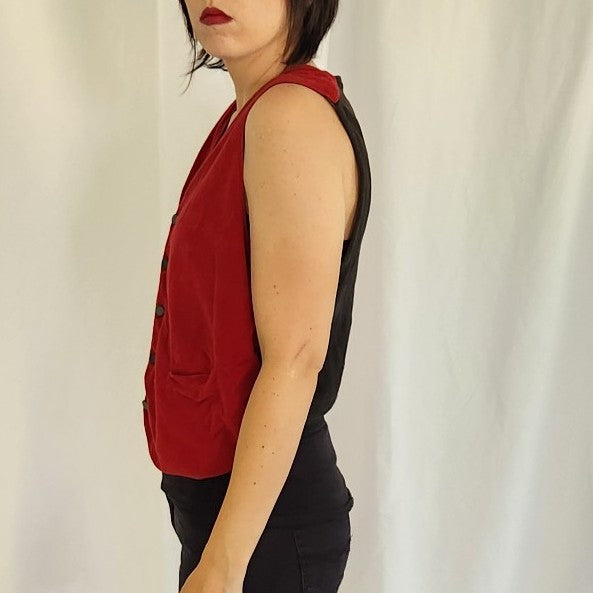80s Red and Black Vest