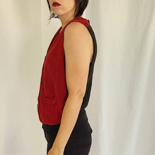 80s Red and Black Vest