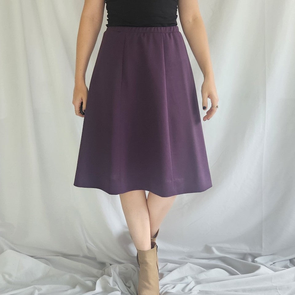 70s Purple A Line Skirt
