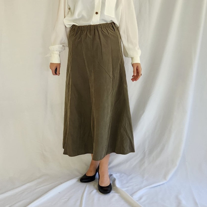90s(?) Olive Green Vest and Skirt Set