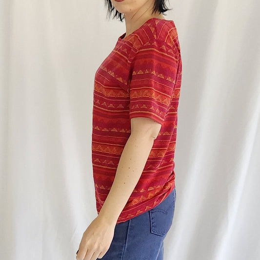 90s Red, Purple, and Yellow Southwest Tee