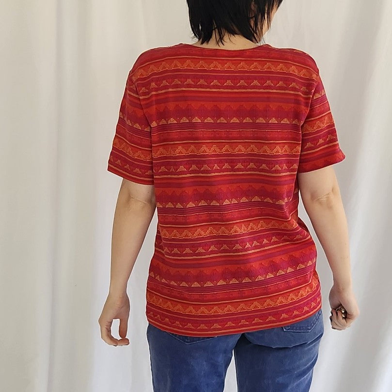 90s Red, Purple, and Yellow Southwest Tee