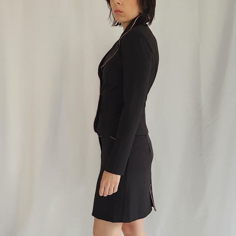 Y2K Black Skirt Suit
