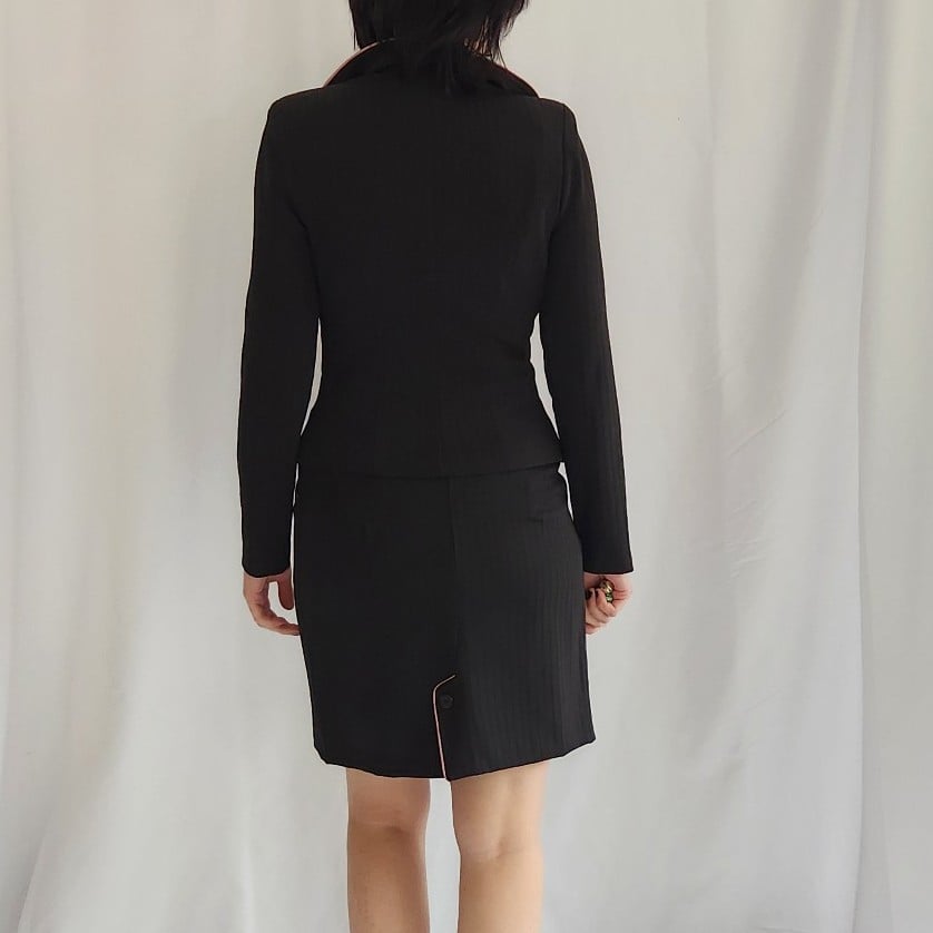 Y2K Black Skirt Suit