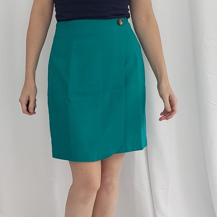 90s Teal Pencil Skirt