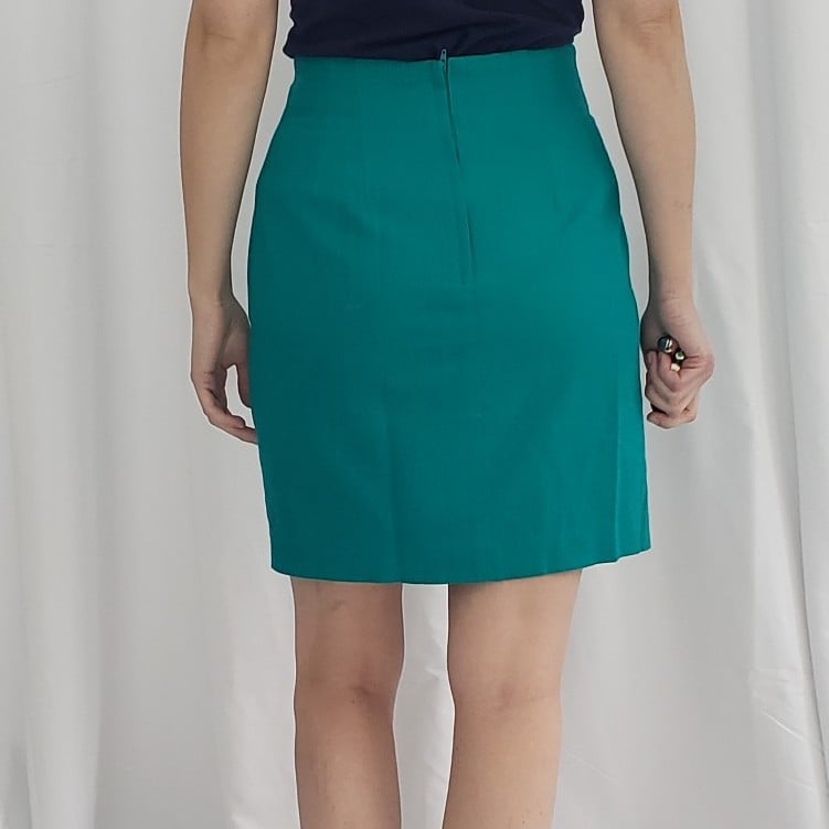 90s Teal Pencil Skirt