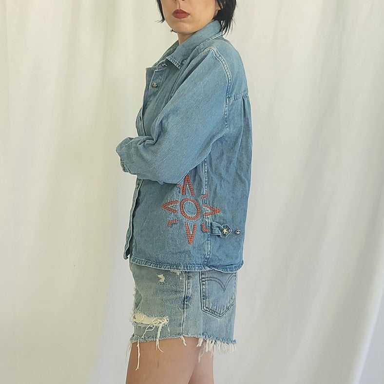 90s/00s Celestial Denim Shirt