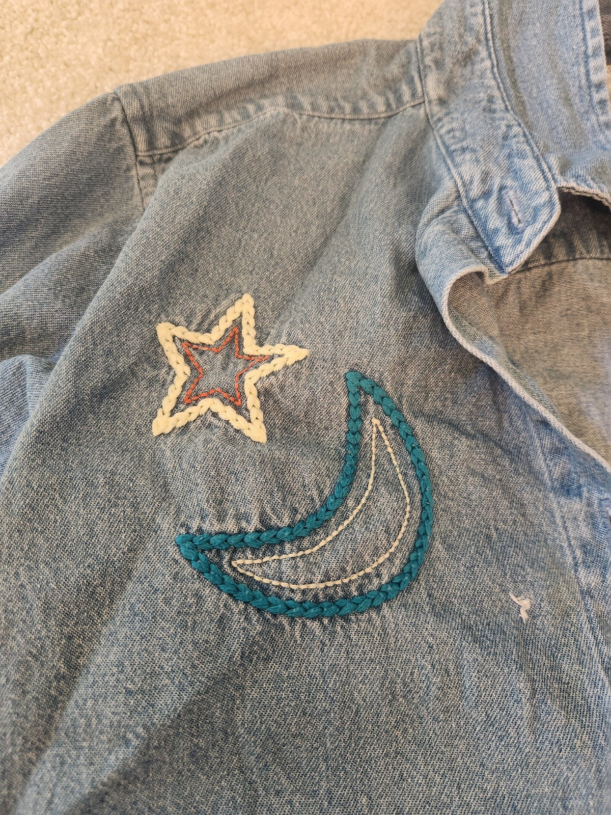 90s/00s Celestial Denim Shirt