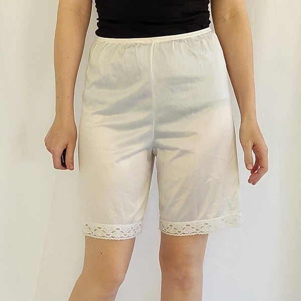 Vintage White Nylon Slip Shorts