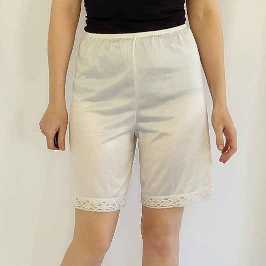 Vintage White Nylon Slip Shorts