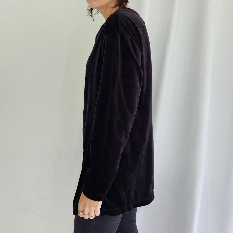Liz Baker Black Velvet Long Sleeve Top