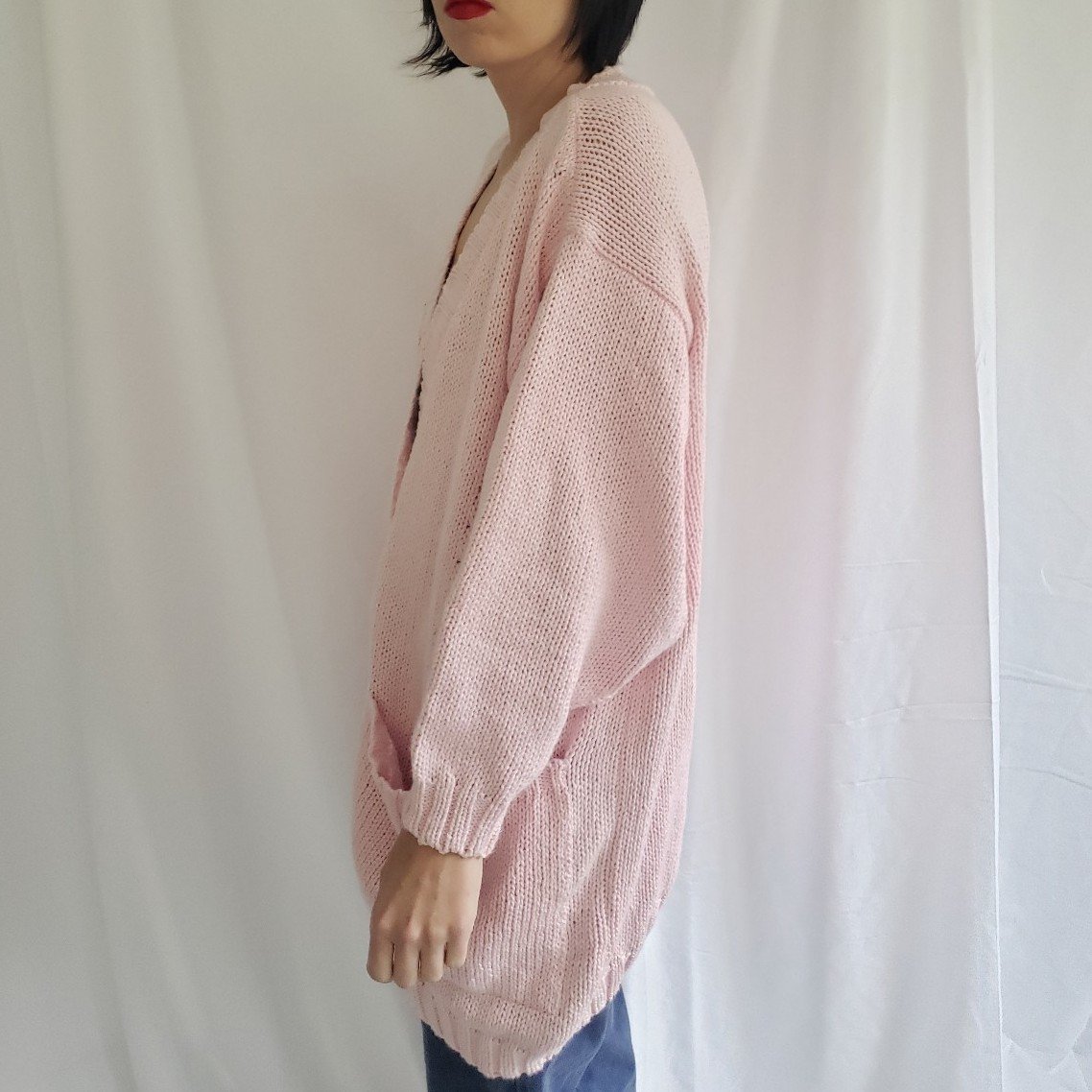 80s Pink Oversize Cardigan