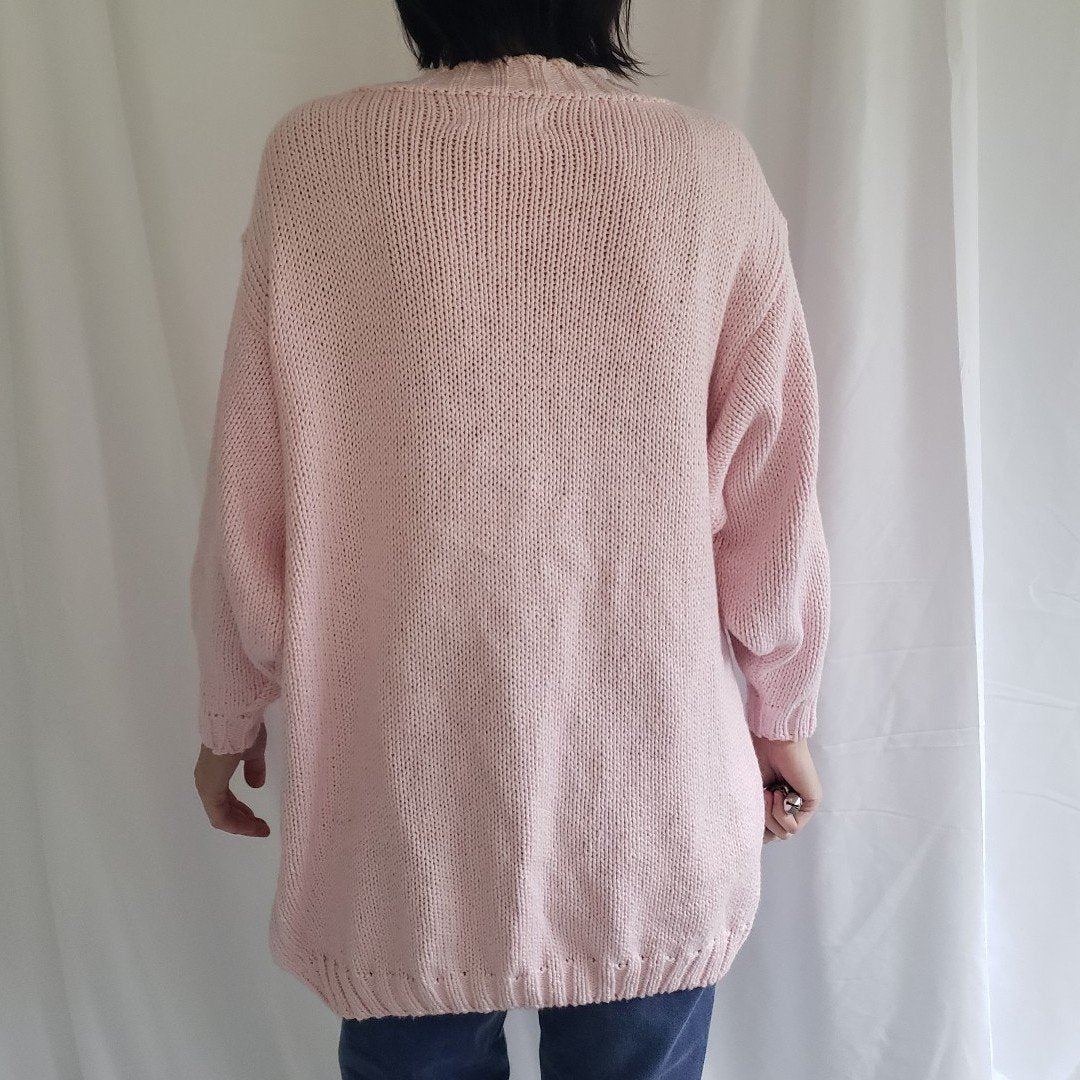 80s Pink Oversize Cardigan