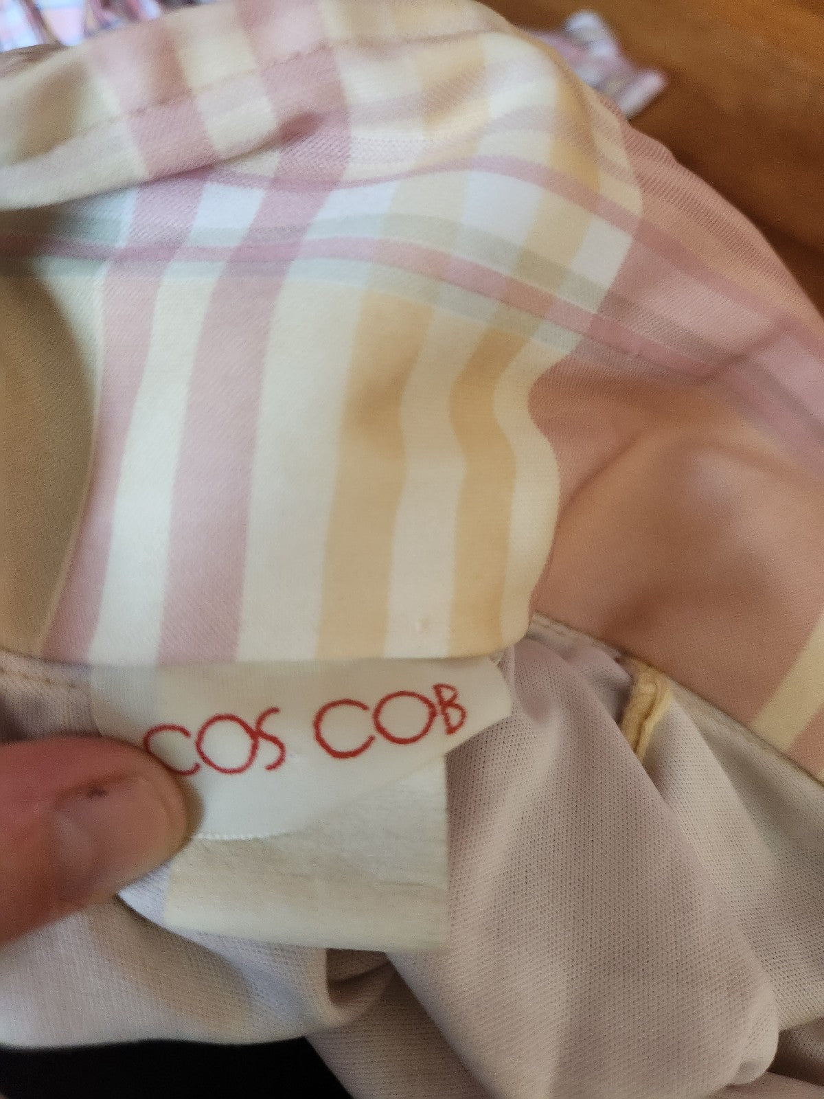 70s Pink and Yellow Plaid Dagger Collar Shirt