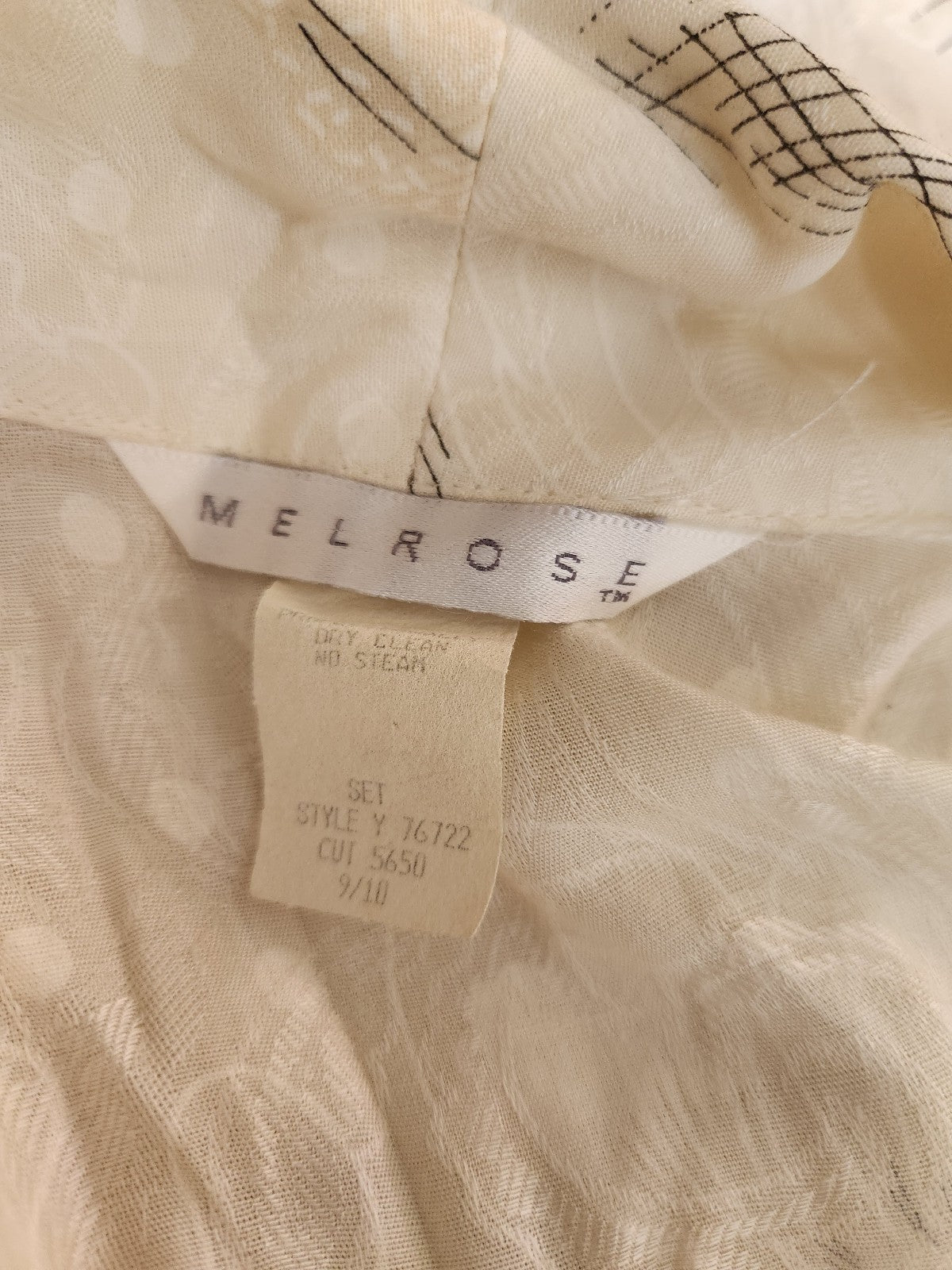 80s Cream Floral Rayon Skirt Suit