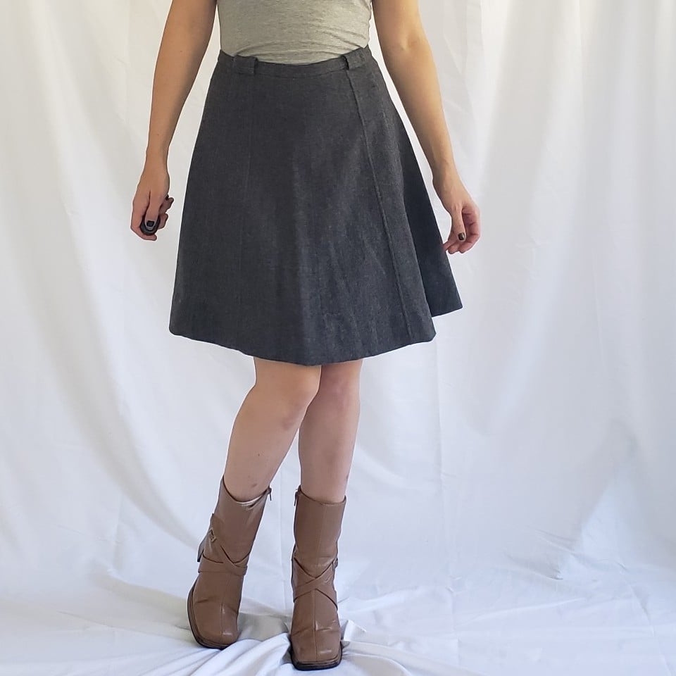 60s Gray Wool Blend(?) Mini Skirt