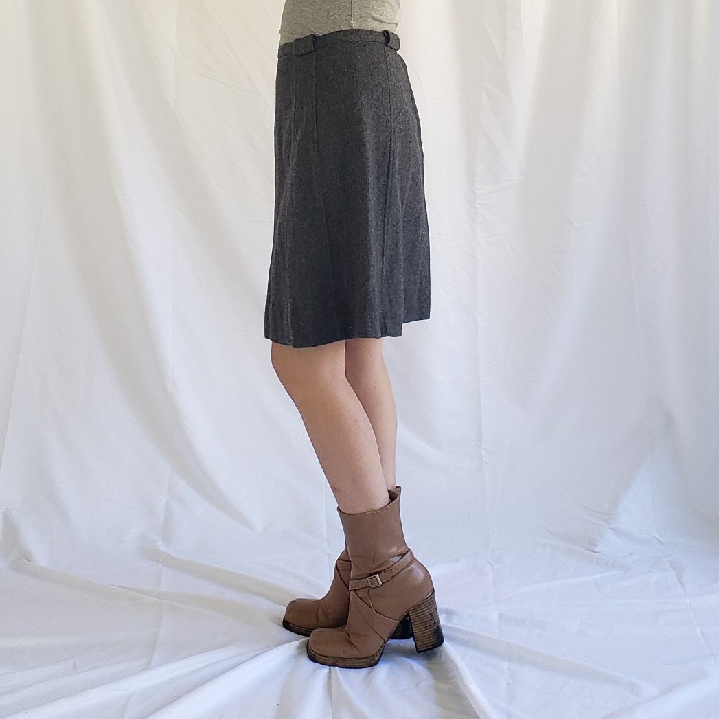 60s Gray Wool Blend(?) Mini Skirt