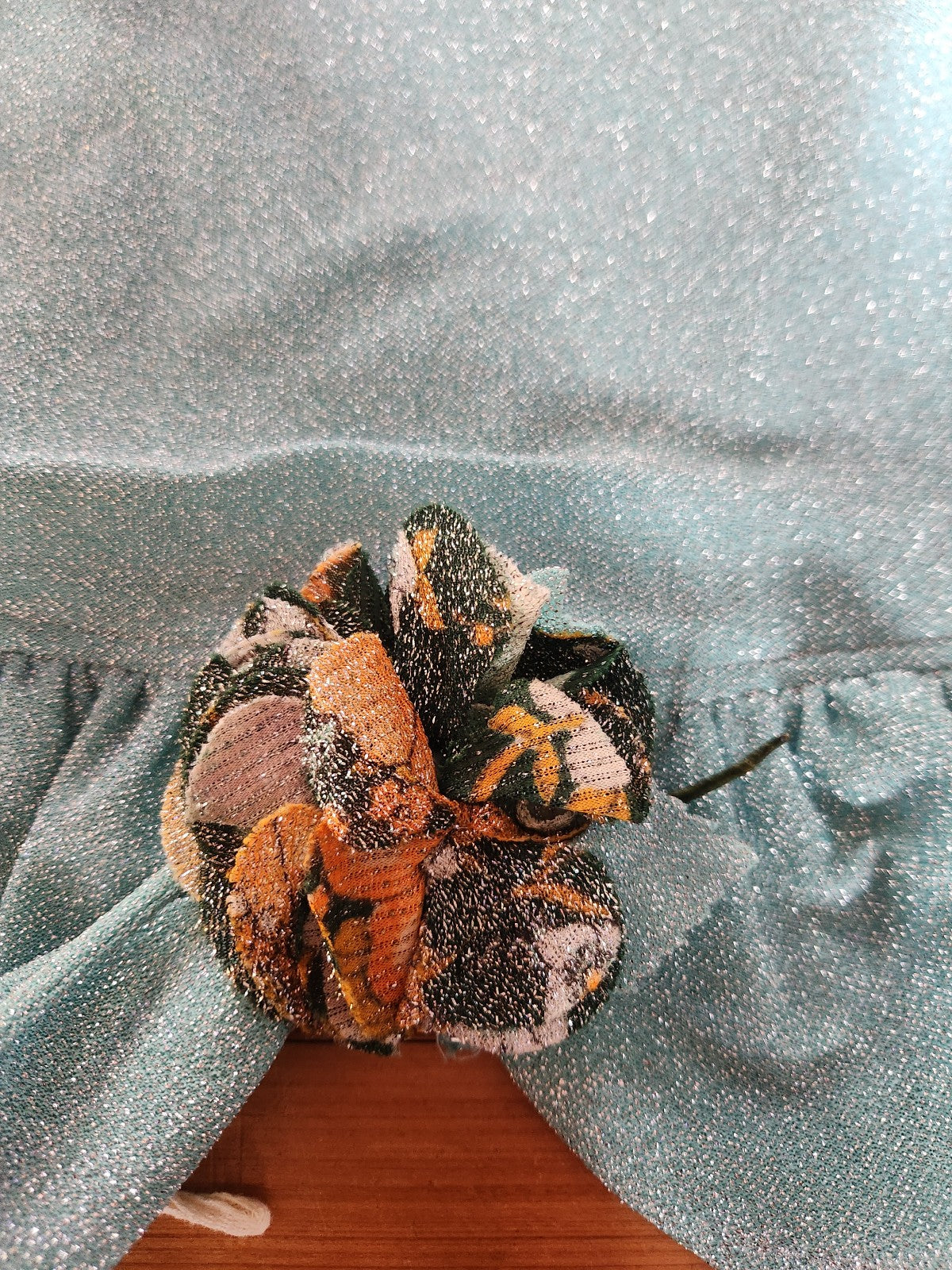 70s Teal Sparkly Dress with Floral Jacket