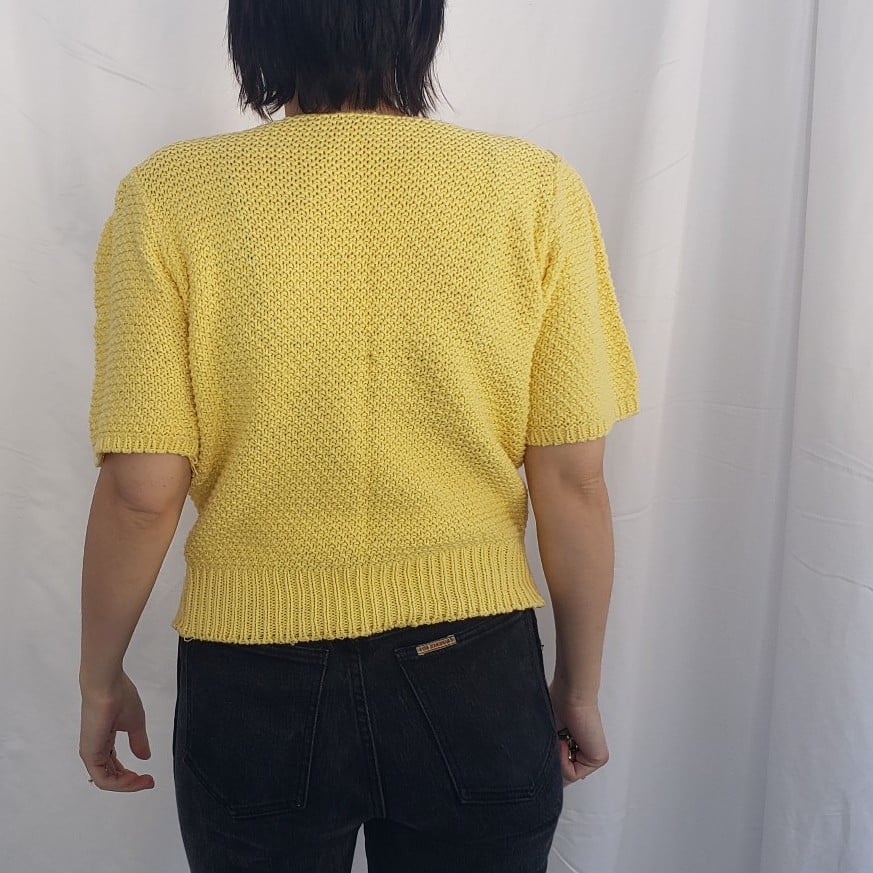 80s/90s Yellow Puff Sleeve Sweater