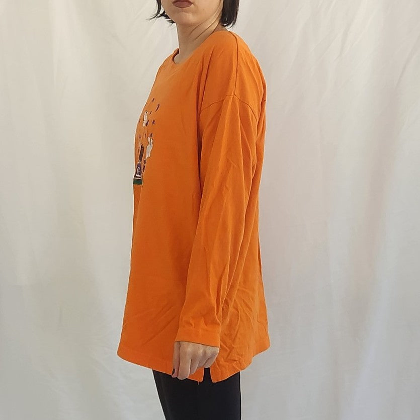 90s/Y2K Halloween Ghosts and Haunted House Long Sleeve Tee