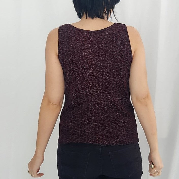 Y2K Black and Red Sparkly Top