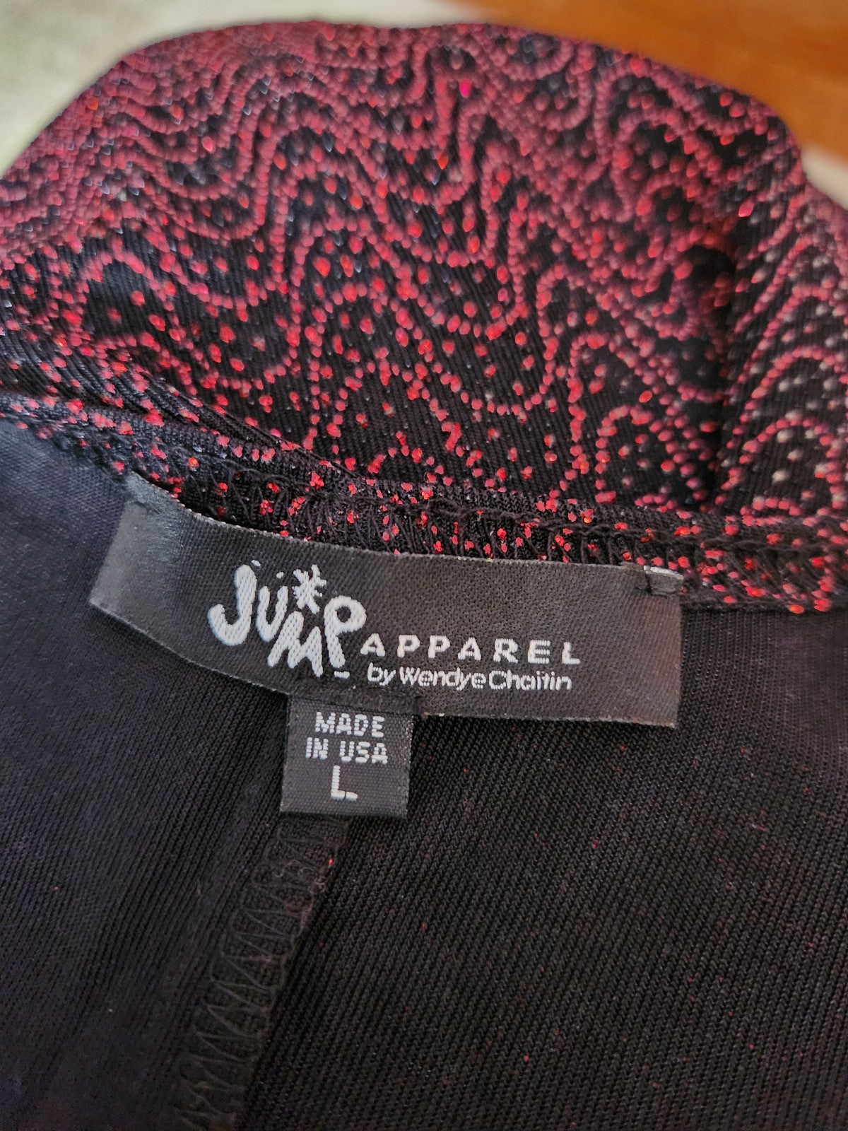 Y2K Black and Red Sparkly Top