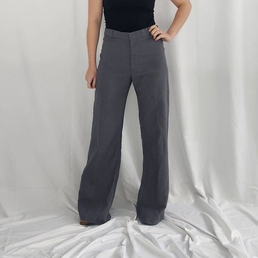 70s Gray Pinstripe Wide Leg Pants