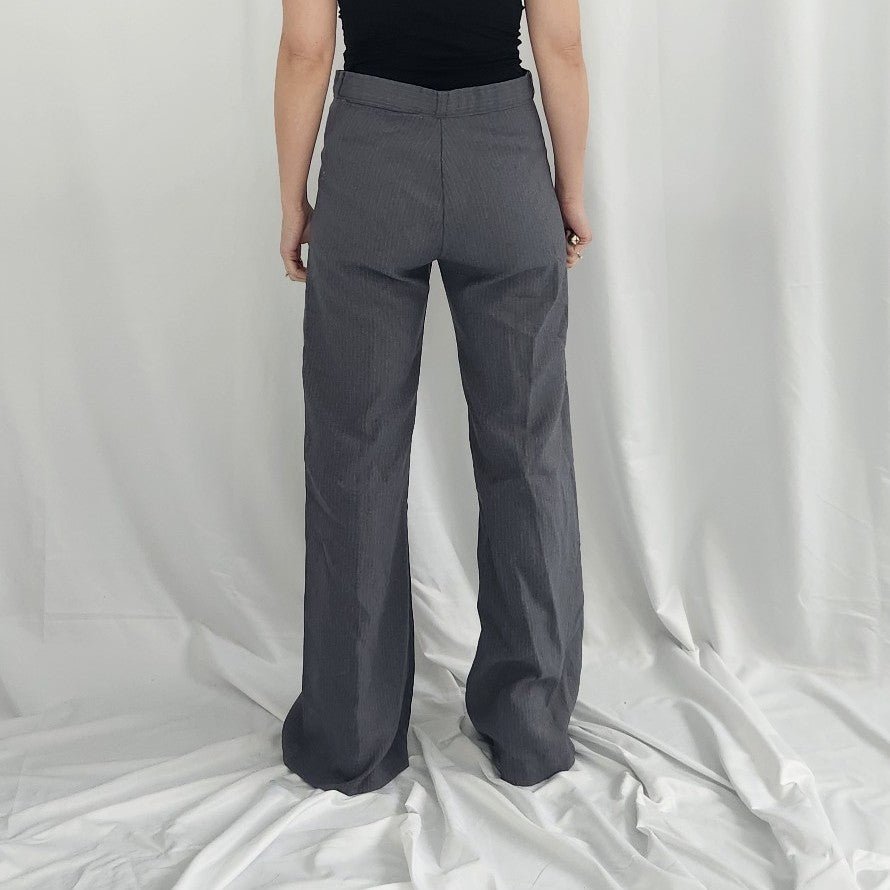 70s Gray Pinstripe Wide Leg Pants