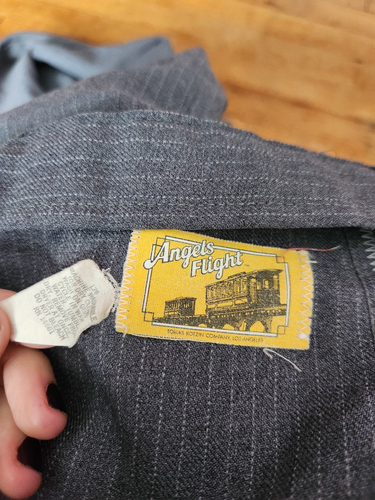 70s Gray Pinstripe Wide Leg Pants