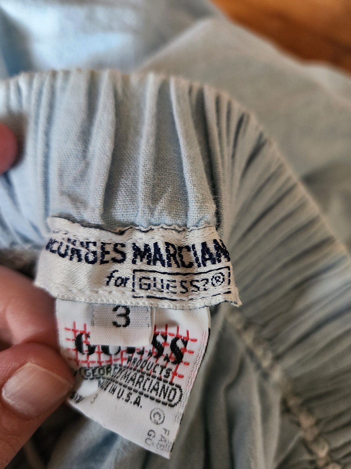 90s Guess Blue Cotton Maxi Skirt