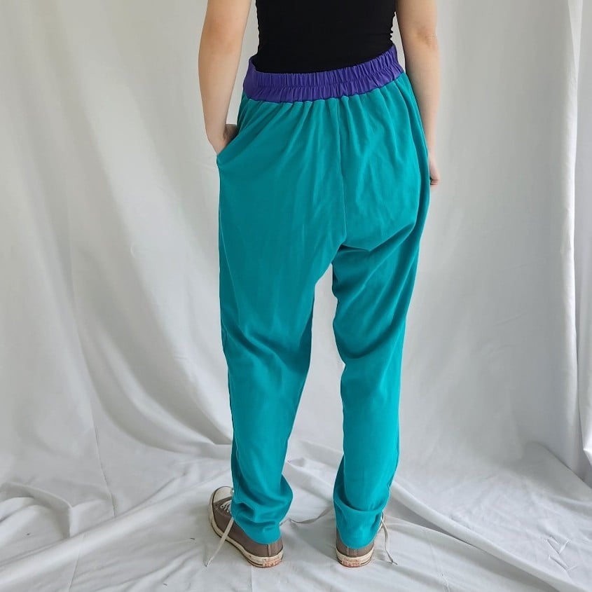 80s/90s Teal and Purple Tee and Pants Set