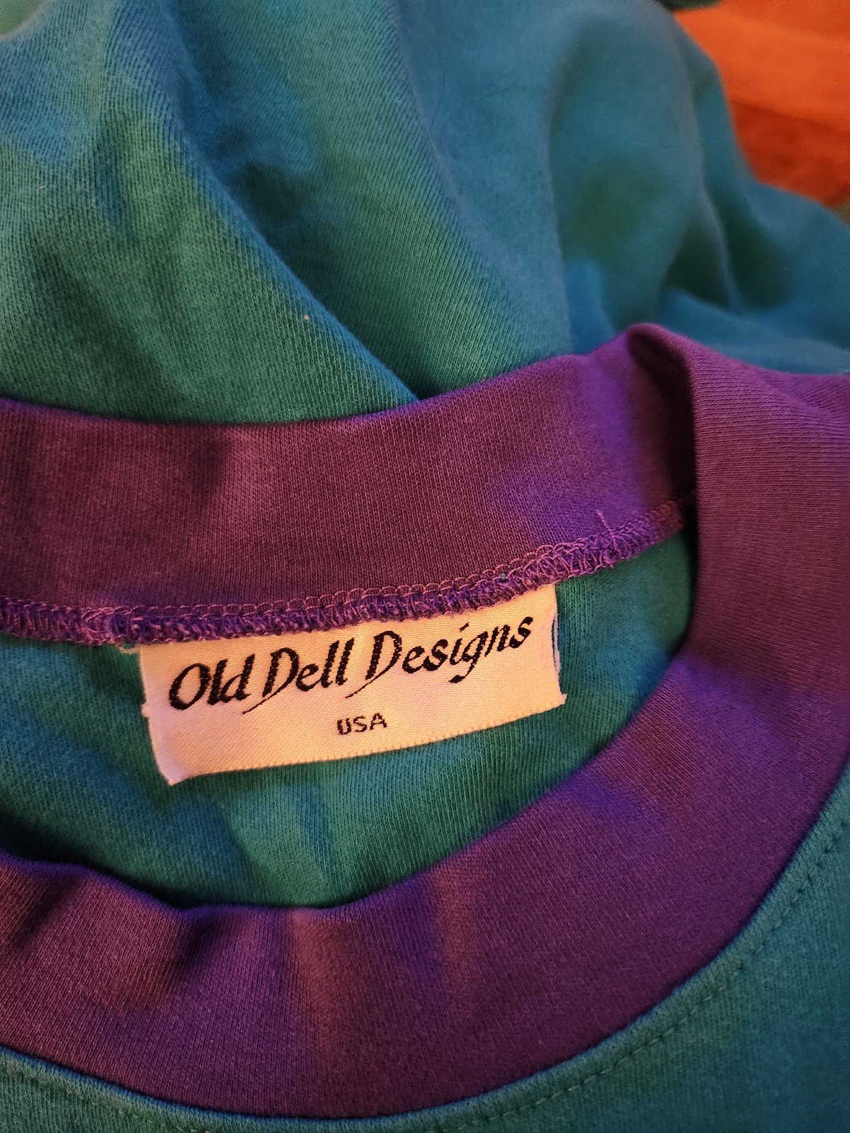 80s/90s Teal and Purple Tee and Pants Set