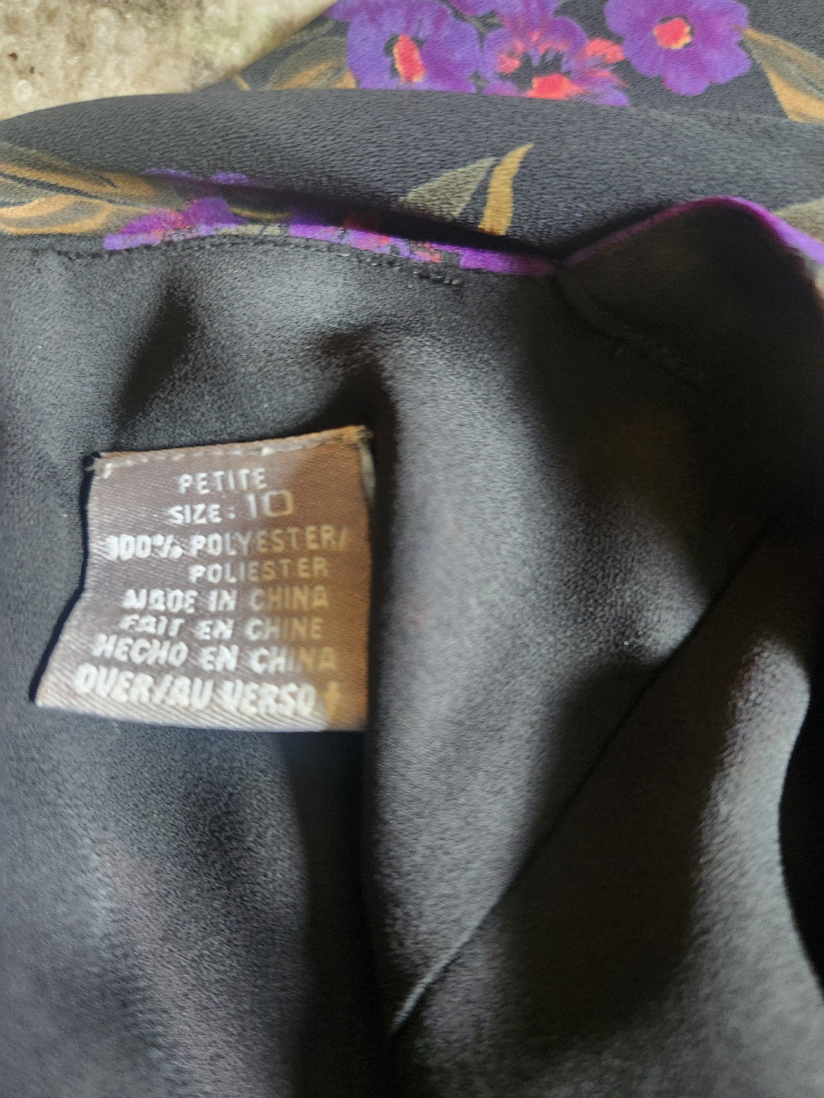 90s Liz Claiborne Purple, Red, and Orange Floral Dress