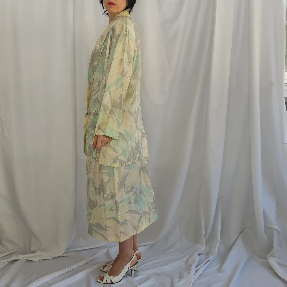 80s Pastel Skirt Suit
